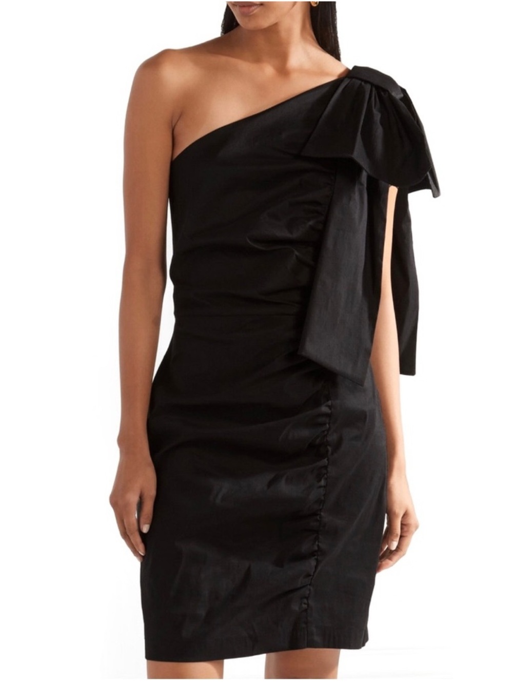 NEW SEA NEW YORK BLACK ONE-SHOULDER MINI DRESS